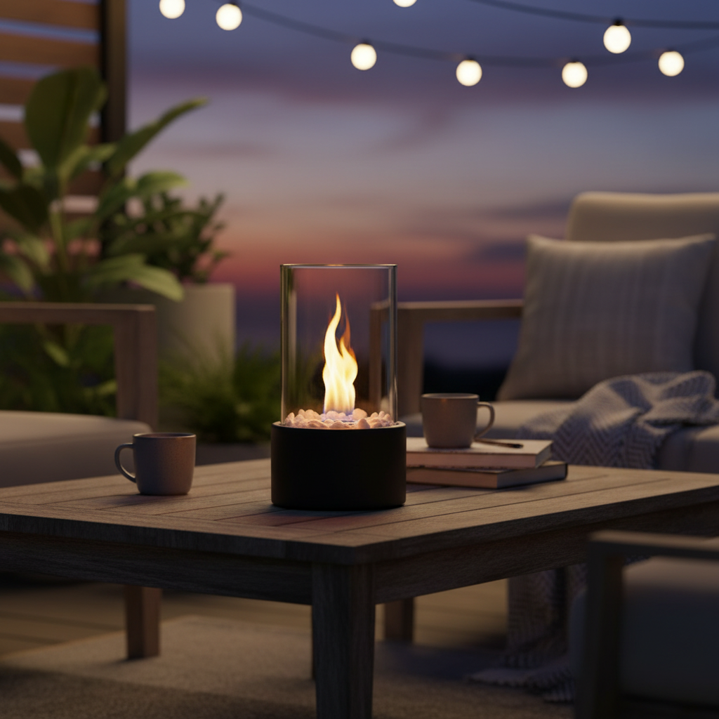 Portable Glass Tabletop Fireplace lifestyle 1