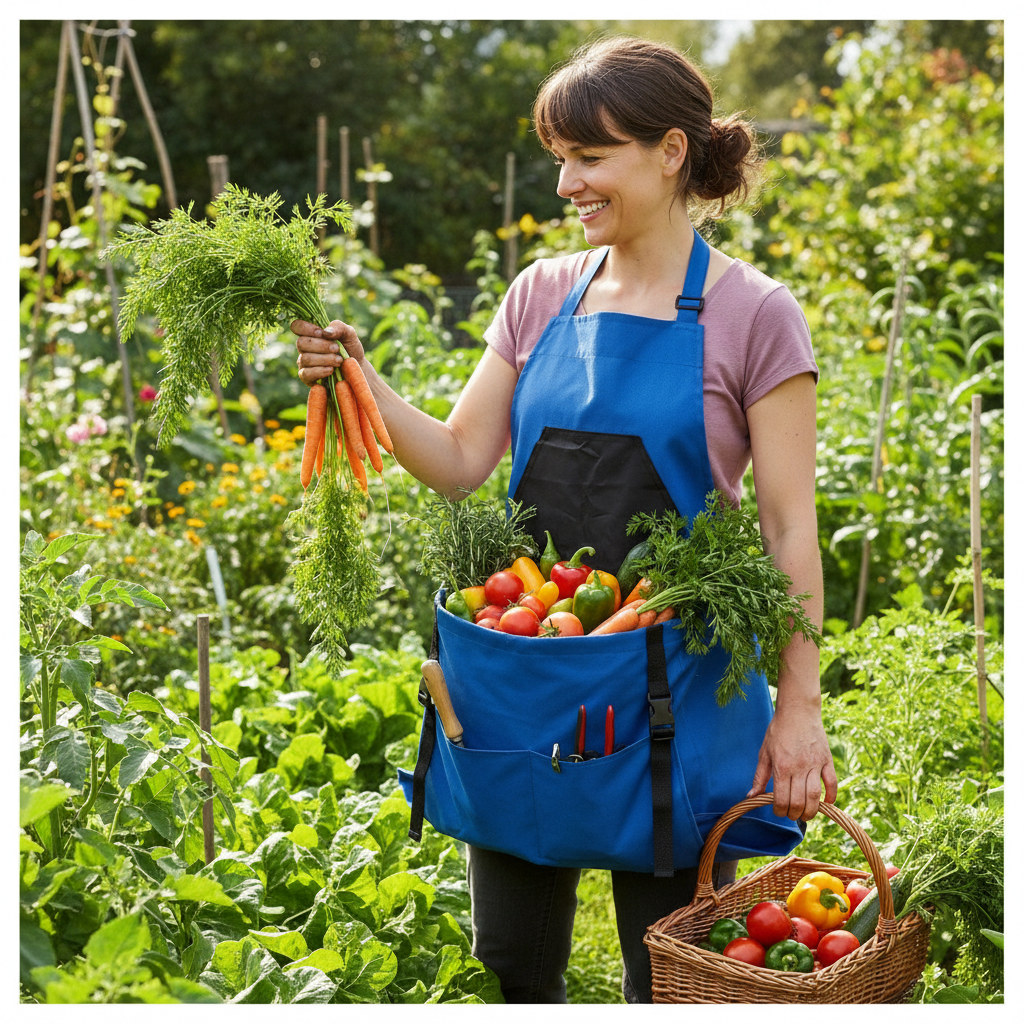 Durable Harvesting Apron With Drop-Release Pouch lifestyle 1