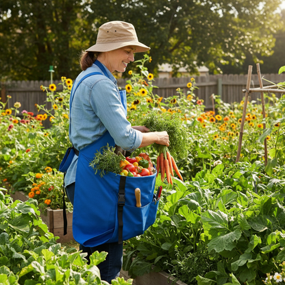 Durable Harvesting Apron With Drop-Release Pouch lifestyle 3