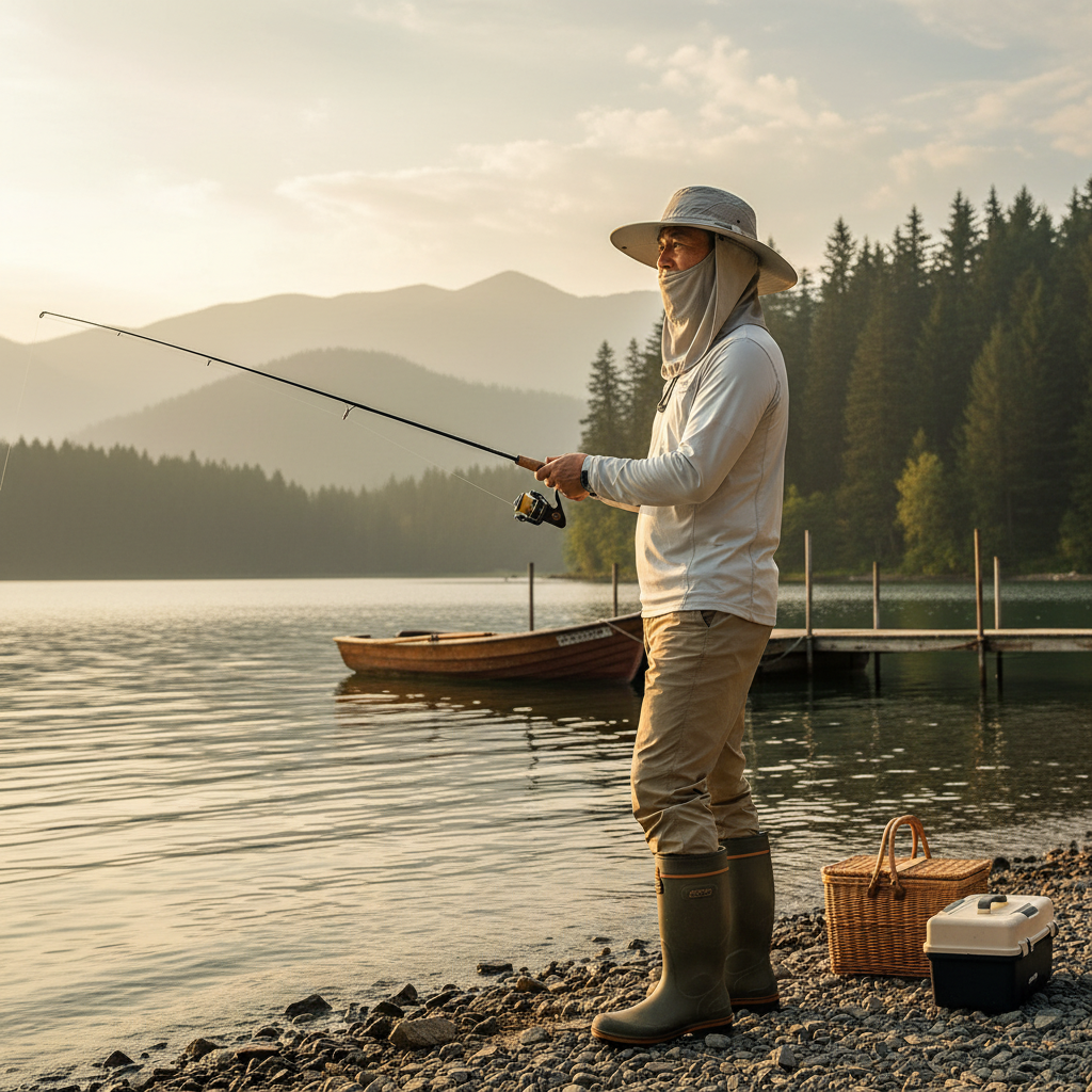 Breathable Wide Brim Outdoor Sun Protection Fishing Hat lifestyle 3