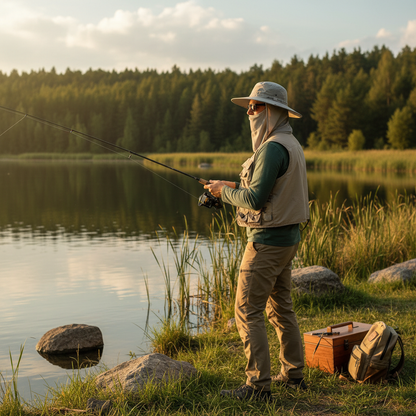 Breathable Wide Brim Outdoor Sun Protection Fishing Hat lifestyle 1