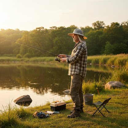 Breathable Wide Brim Outdoor Sun Protection Fishing Hat lifestyle 2