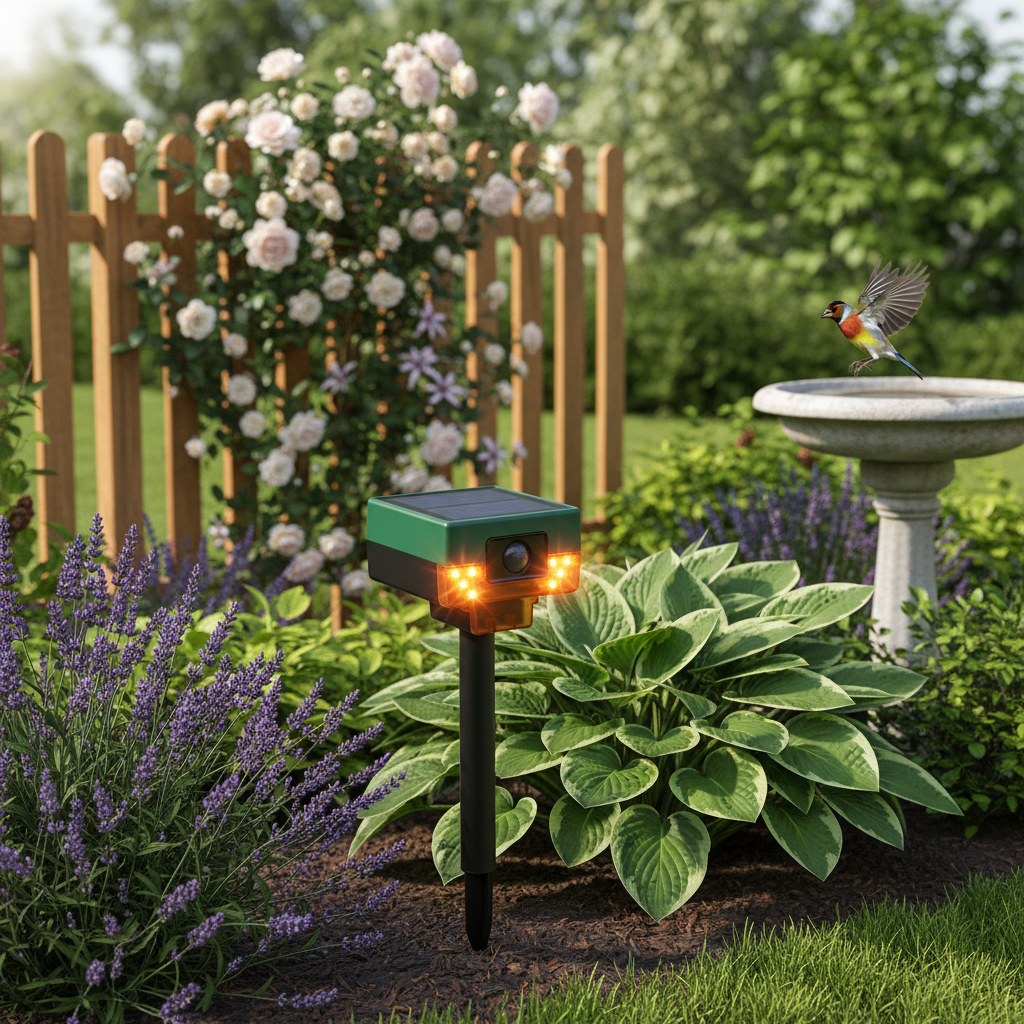 Solar Bird Repeller with Flashing Light lifestyle 2