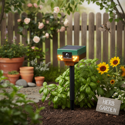 Solar Bird Repeller with Flashing Light lifestyle 1