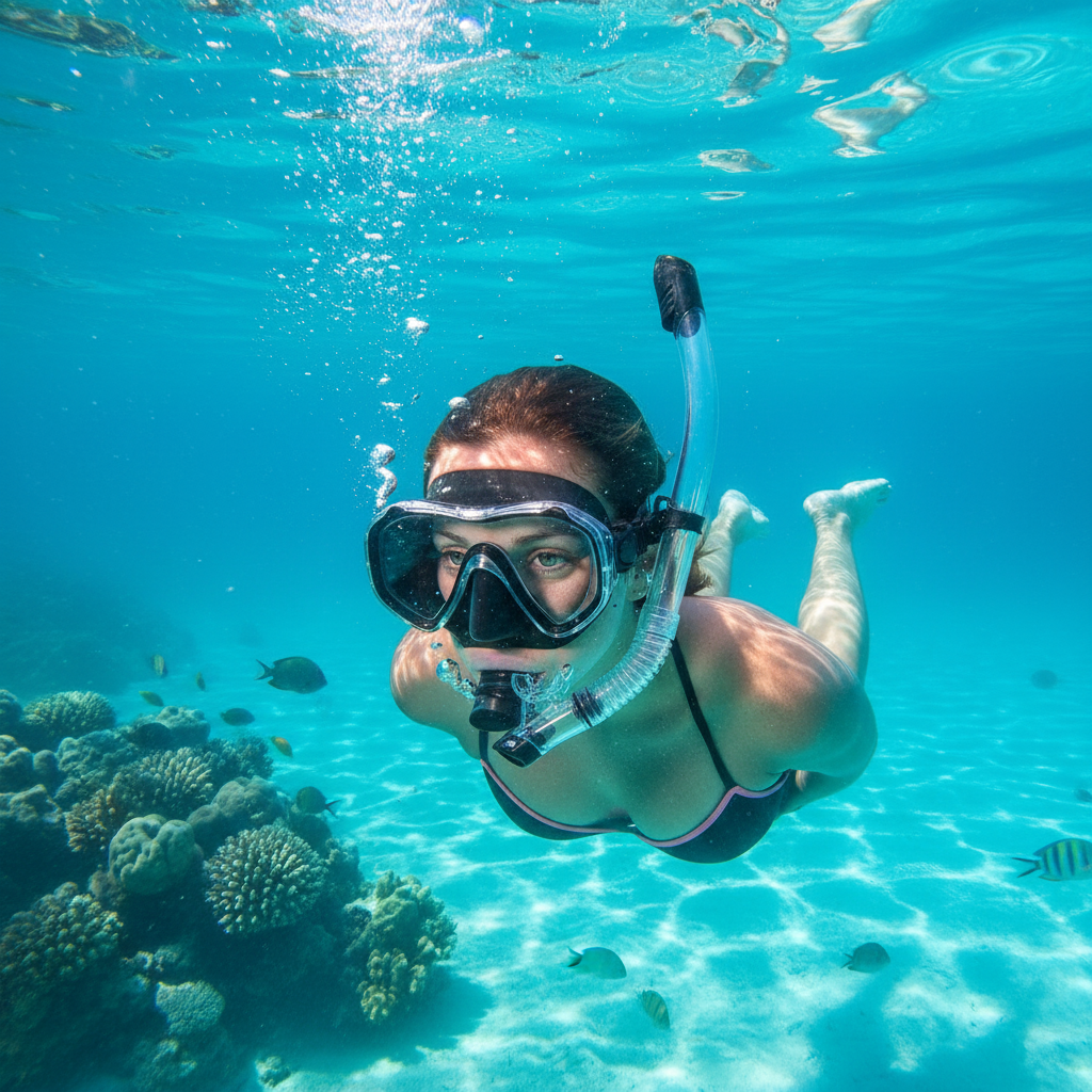 Snorkeling Mask with Dry Top System lifestyle 2