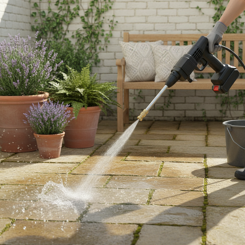Cordless Portable High Pressure Spray Water Gun Set lifestyle 2