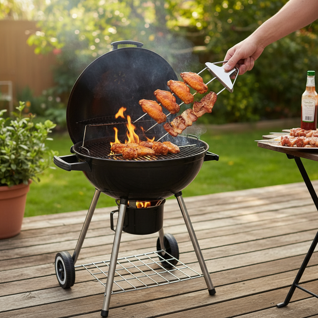 Three-prong grill skewer set lifestyle 2