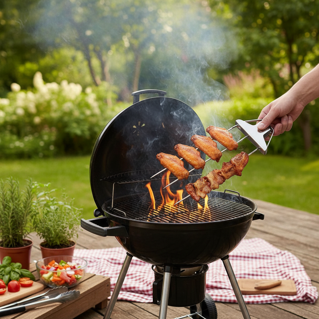 Three-prong grill skewer set lifestyle 3