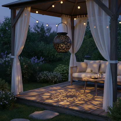 Weatherproof LED Solar Pendant Light For The Garden lifestyle 2