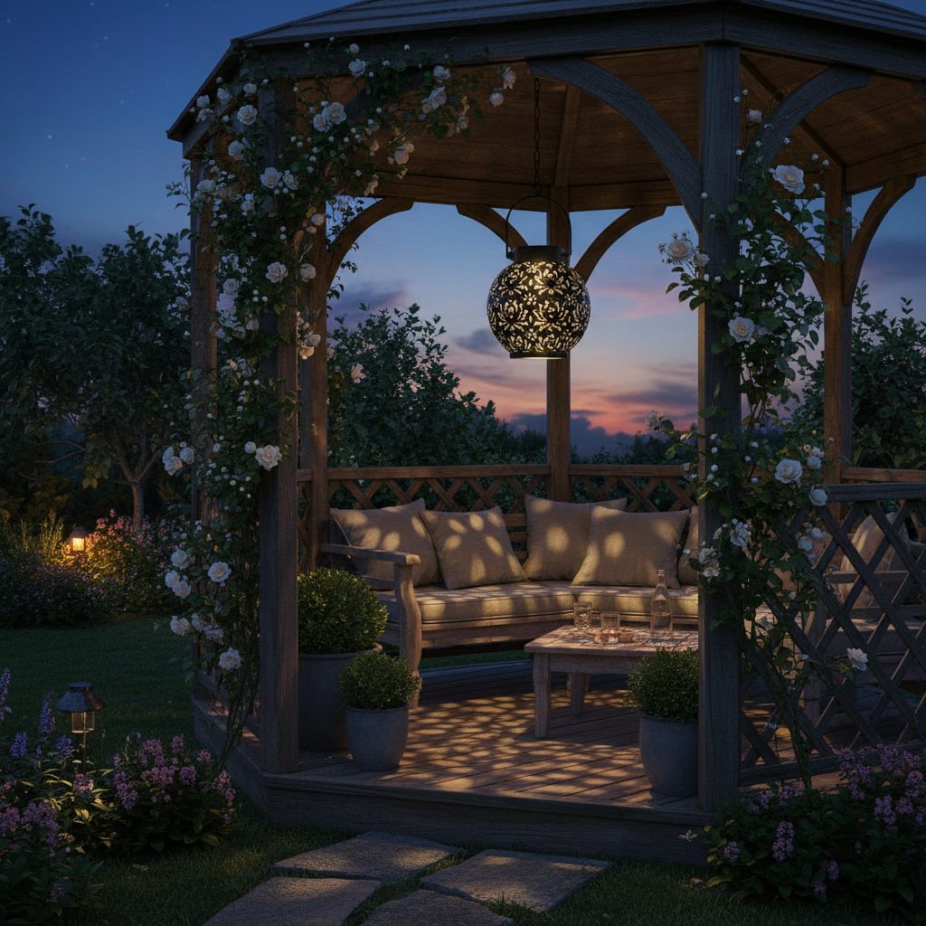 Weatherproof LED Solar Pendant Light For The Garden lifestyle 1