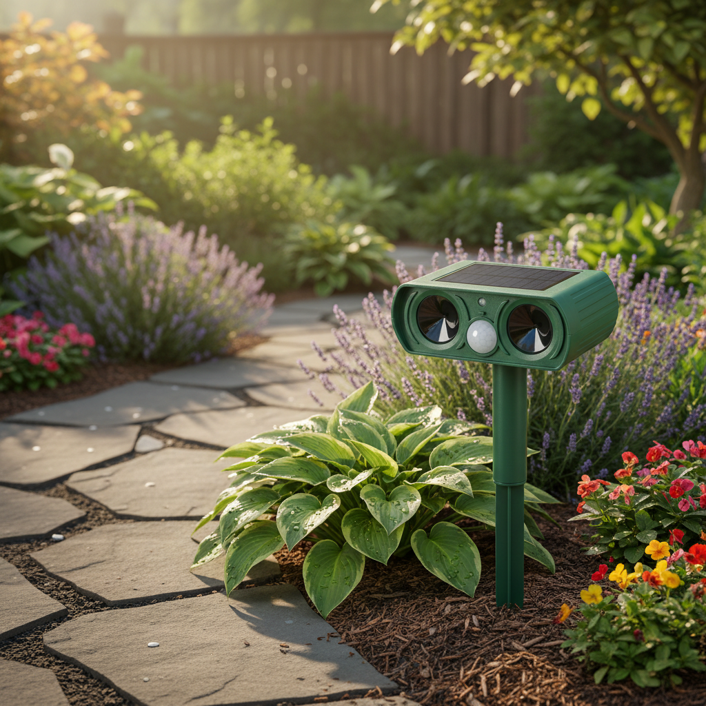 Solar-powered Ultrasonic Animal Repellent lifestyle 2