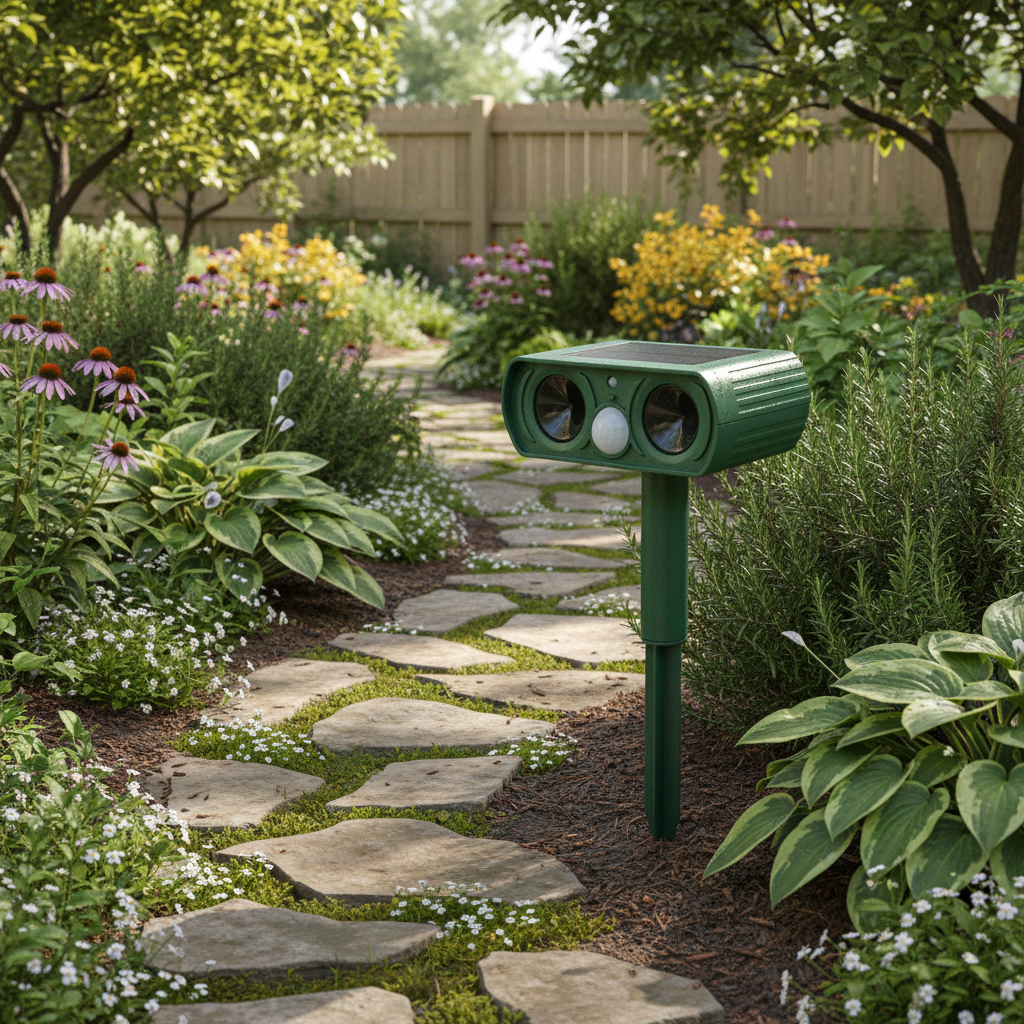 Solar-powered Ultrasonic Animal Repellent lifestyle 3