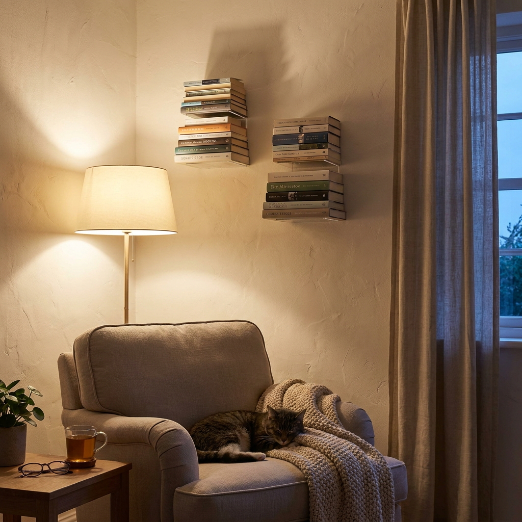 Floating Wall Bookshelf lifestyle 1