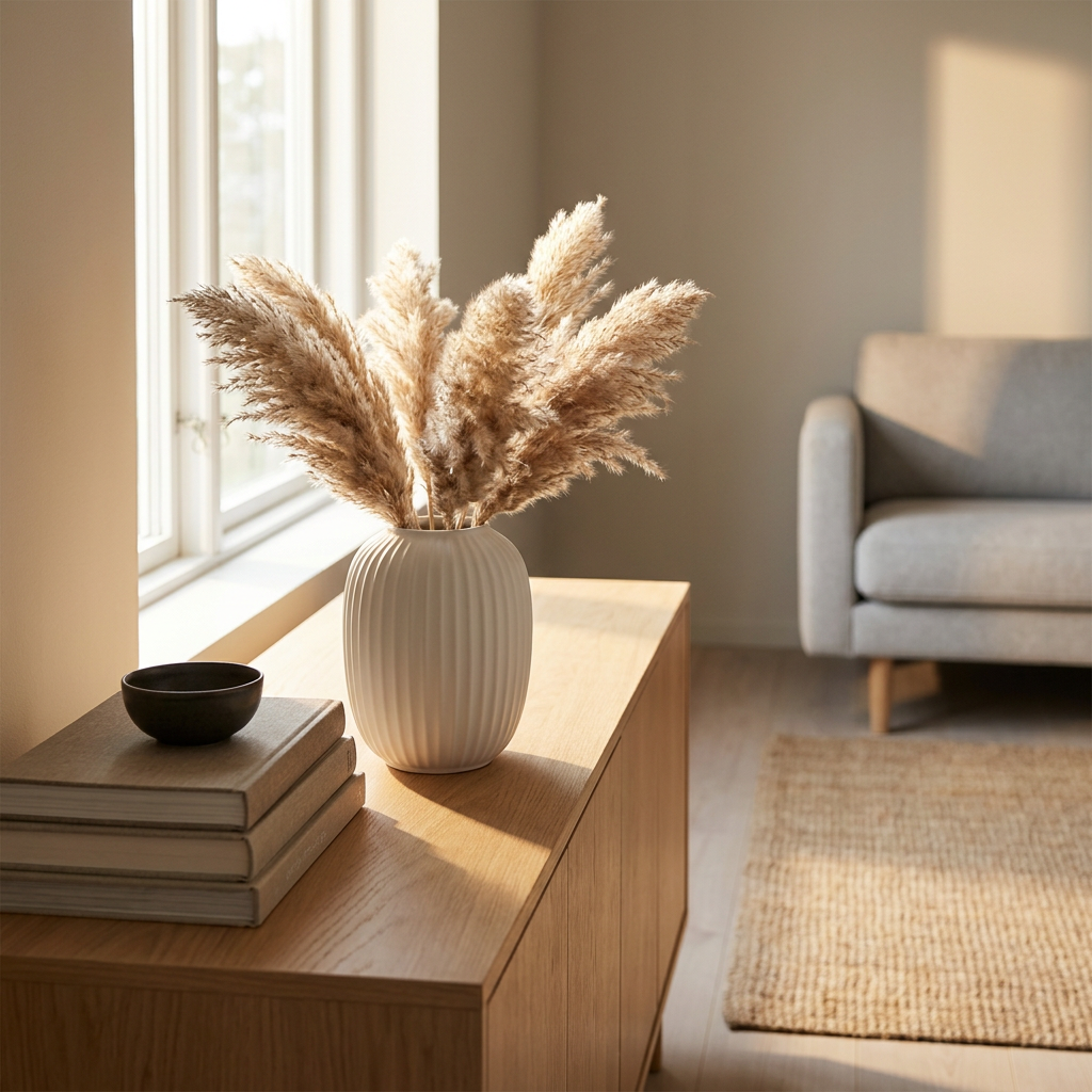 Ribbed Ceramic Vase lifestyle 1