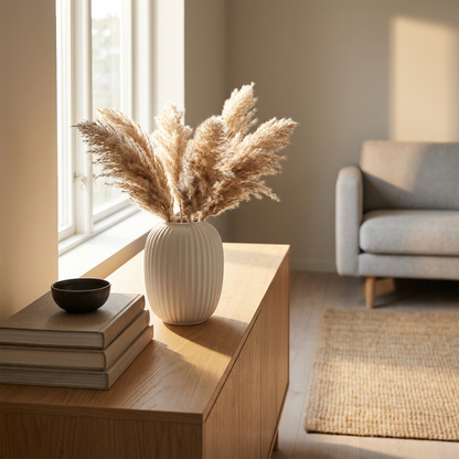 Ribbed Ceramic Vase lifestyle 1