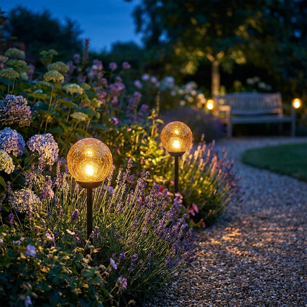 Crackle Glass Stake Lights lifestyle 1