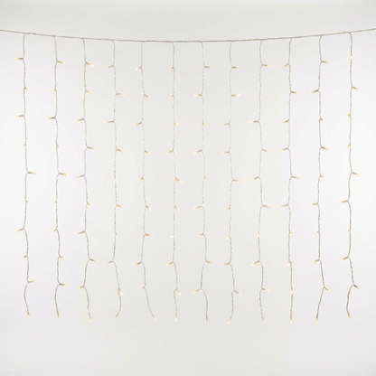 LED curtain string lights on white background