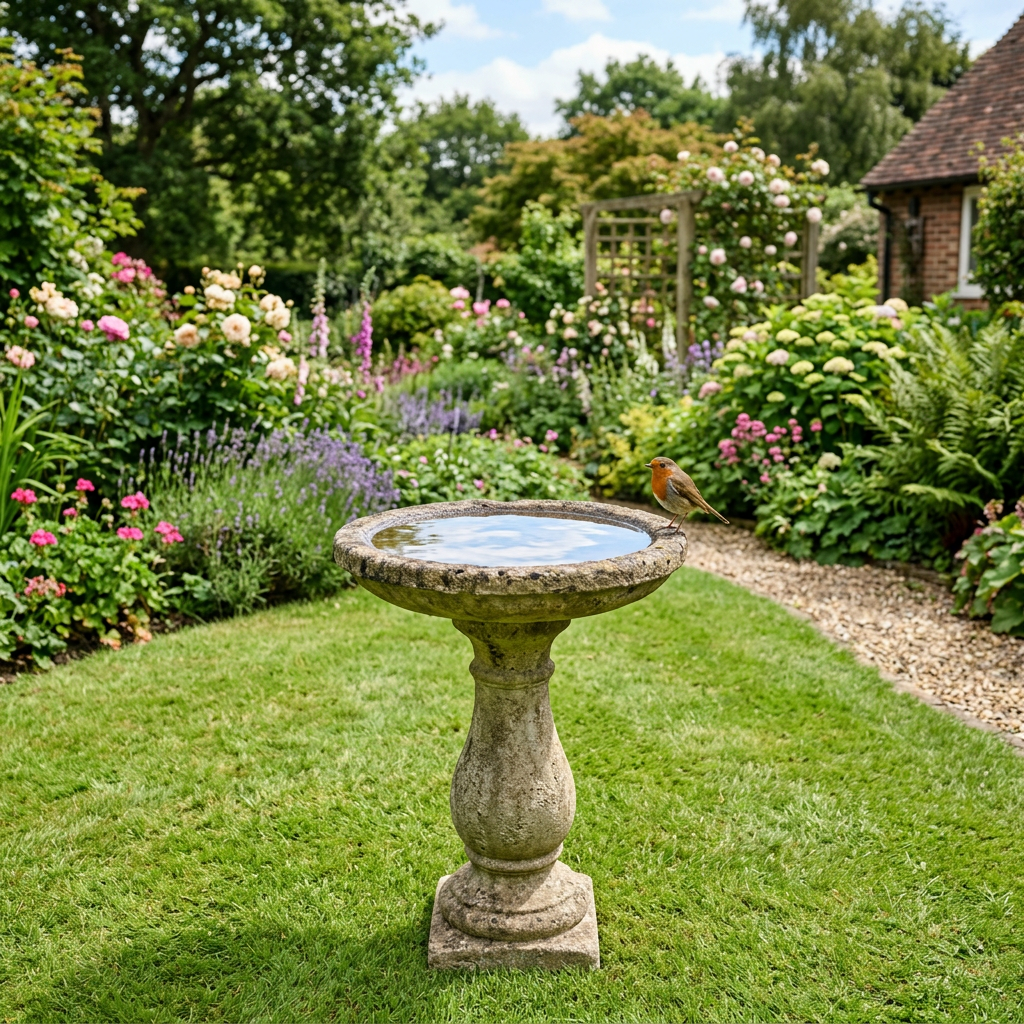 Pedestal Bird Bath lifestyle 2