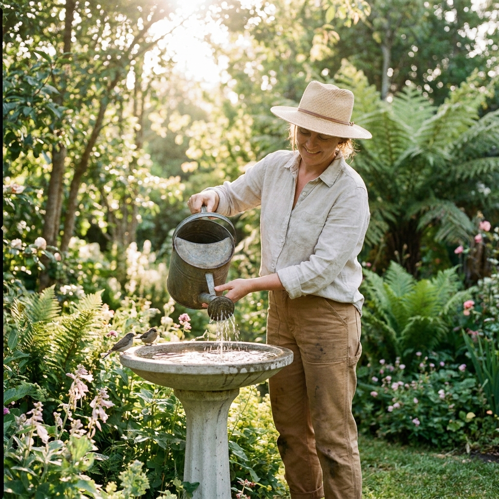 Pedestal Bird Bath lifestyle 3