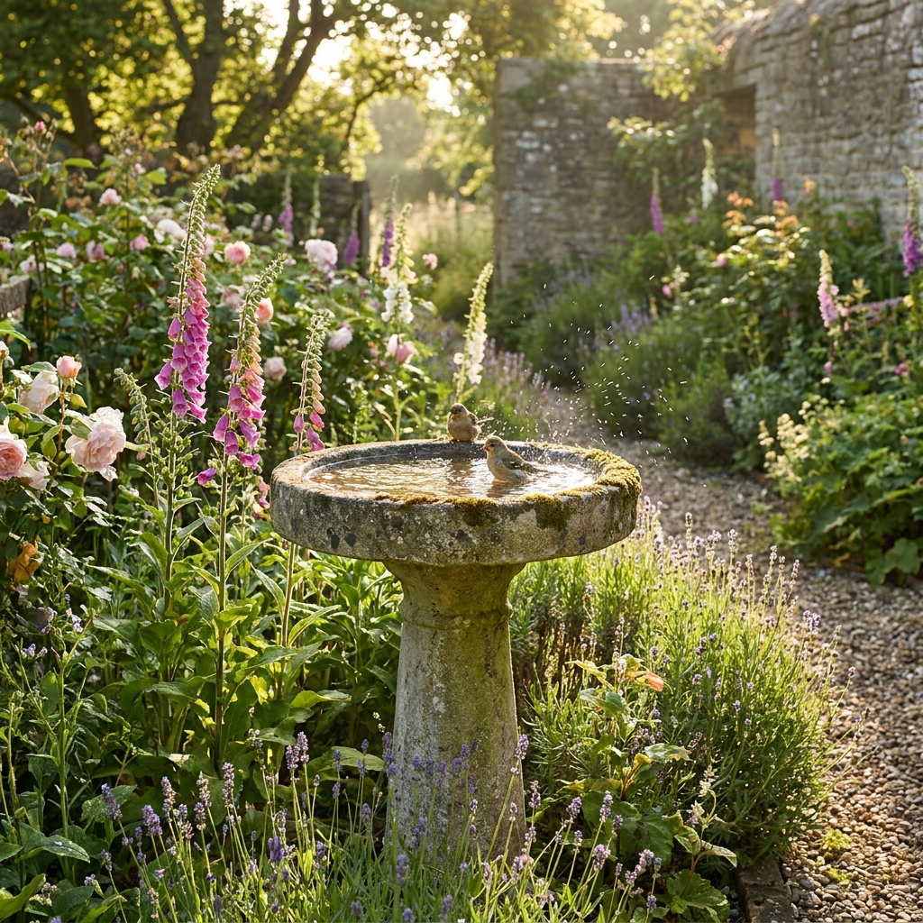 Pedestal Bird Bath lifestyle 1
