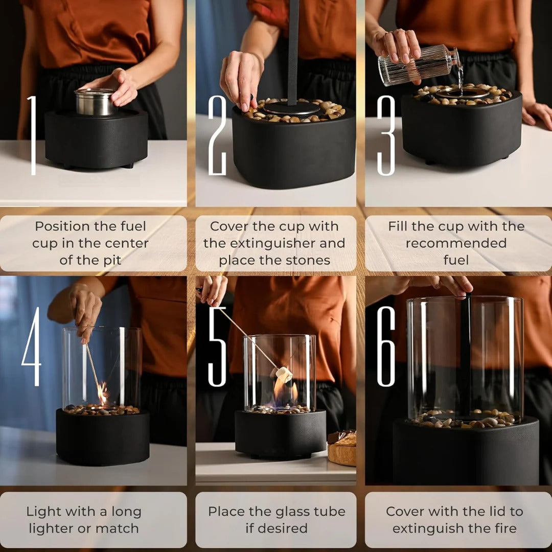 Portable Glass Tabletop Fireplace
